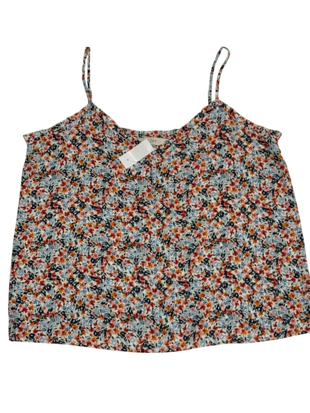 LOFT Floral Print XL Camisole With Spaghetti Straps In Polyester, New with tag